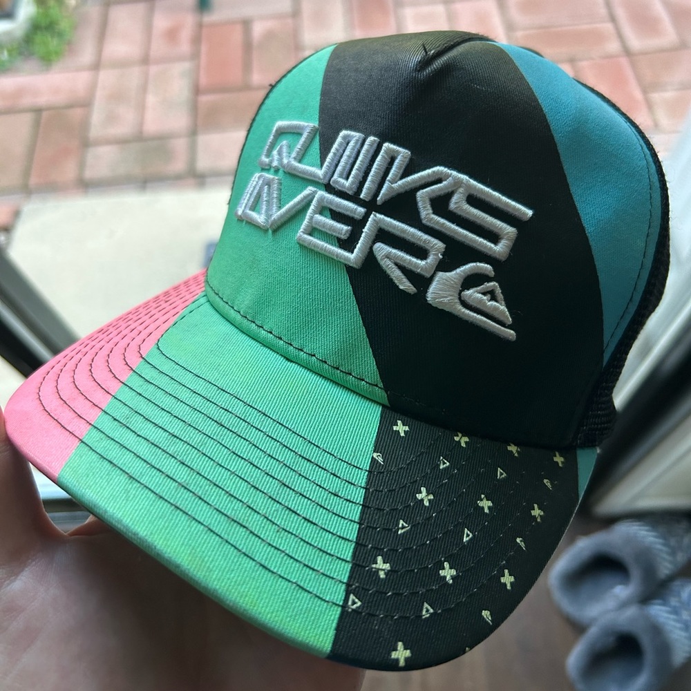 Quicksilver color block mesh hat adjustable